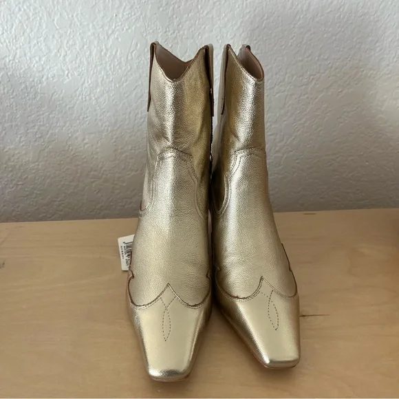 Mango sz 39 Violeta Gold bovine leather cowboy boots bloggers fav - Picture 8 of 16